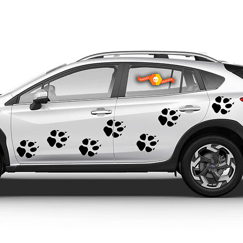 Décalques en vinyle Stickers graphiques Côté Côté Toyota Beaucoup de pistes de chien Dessin Nouveau 2022