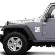 Kit de décalcomanies en vinyle personnalisé avec drapeau USA et logo JK pour capot et côtés de Jeep Wrangler JK_2