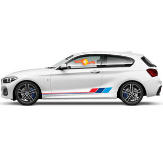 Paire de décalcomanies en vinyle autocollants graphiques panneau de bascule latéral pour BMW série 1 2015 rayures colorées

