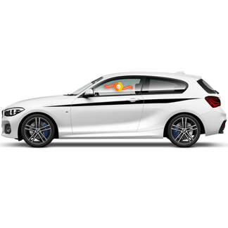 Paire d'autocollants graphiques en vinyle latéraux pour BMW Série 1 2015 coupe noire
