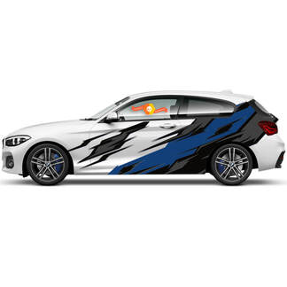 Paire d'autocollants graphiques en vinyle latéraux pour BMW Série 1 2015 Ninja Strike

