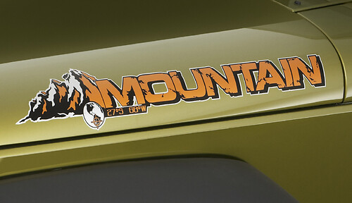 2 Jeep Mountain Rubicon JK Hood Color Sticker Sticker # 2
