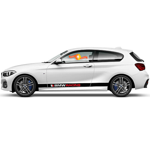 Paire d'autocollants graphiques en vinyle pour les côtés de la BMW Série 1 2015 avec l'inscription BMW racing nouvelle
