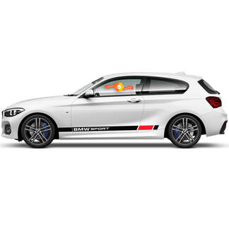 Paire de décalcomanies en vinyle autocollants graphiques panneau de bas de caisse latéral BMW série 1 2015 SPORT nouveau
