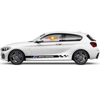 Paire de décalcomanies en vinyle autocollants graphiques côté bmw série 1 2015 drapeau à damier panneau à bascule Motorsport nouveau
