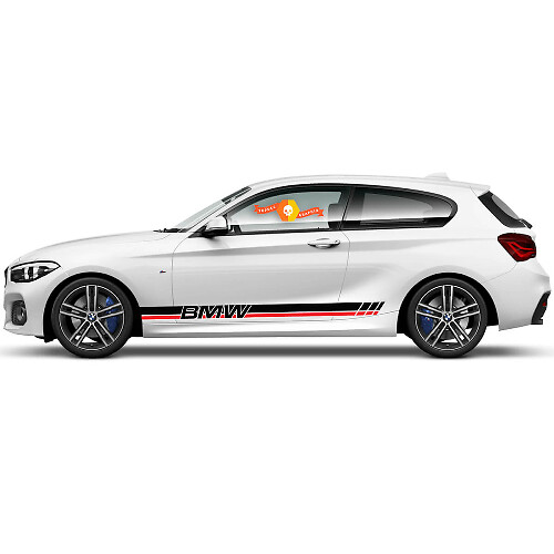 2x Autocollants en vinyle Stickers graphiques côté BMW 1 série 2015 panneau latéral style de course BMW
