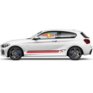 2 x Autocollants graphiques en vinyle latéraux BMW Série 1 2015 Bandes de porte neuves
