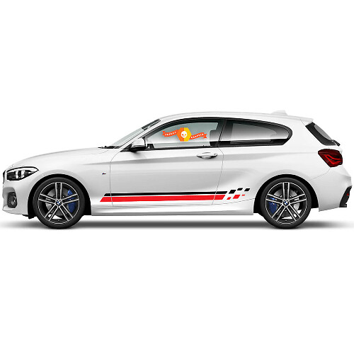 2 x Autocollants en vinyle Stickers graphiques côté bmw 1 série 2015 bandes de porte nouvelles
