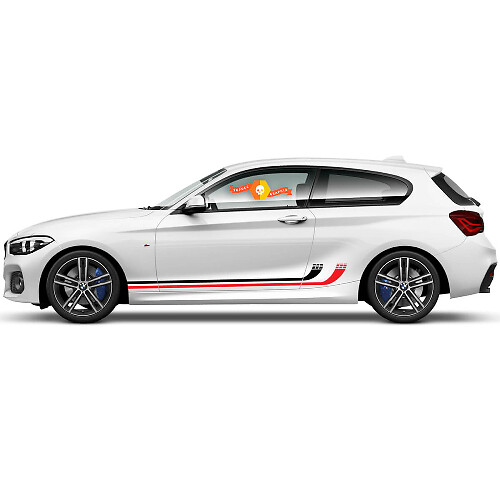 2 x Autocollants en vinyle Stickers graphiques côté bmw 1 série 2015 porte bandes courbées nouvelles
