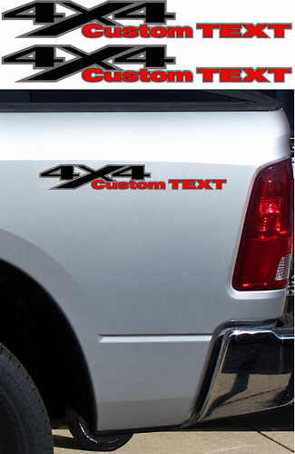 Lettrage personnalisé incliné 4x4 autocollant vinyle pour caisse de camion Dodge Ram 1500