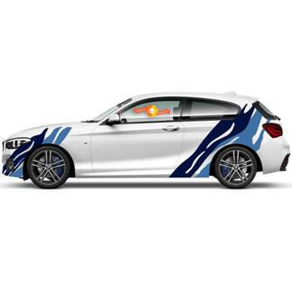 2 x Autocollants graphiques en vinyle latéraux BMW Série 1 2015 style marin
