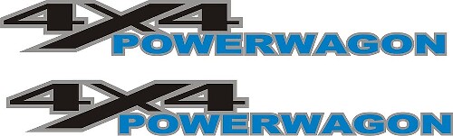 2 DODGE RAM 4x4 Bleu POWER WAGON TRUCK Vinyl Stickers Autocollants