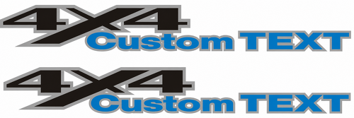 Autocollant vinyle personnalisé 4x4 lettres bleues en bloc pour bas de porte Dodge Ram 1500
