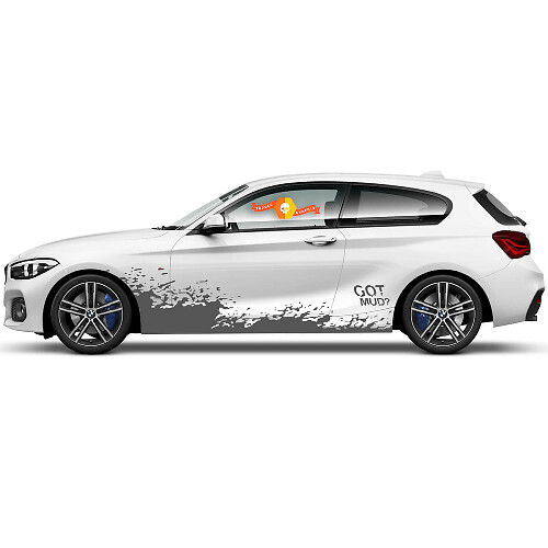 2 x Autocollants en vinyle Stickers graphiques côté BMW Série 1 2015 dessin boue volante nouveau
