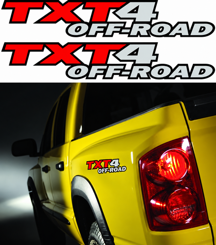 Autocollant en vinyle personnalisable TXT4 Off Road lettrage contour pour flanc de benne Dodge Dakota