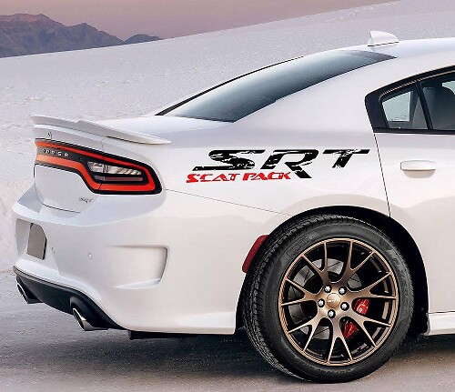 Autocollant latéral en vinyle vieillie SRT Scat Pack pour Dodge Charger ou Challenger