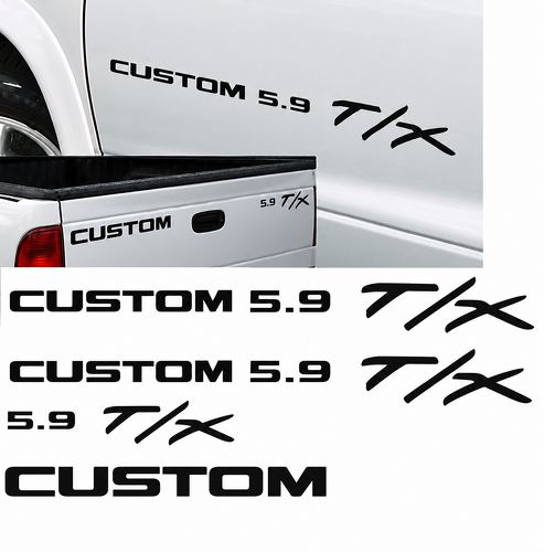 Kit de lettrage personnalisé 5,9 T/X en quatre pièces Autocollant adhésif en vinyle pour hayon latéral Dodge Dakota