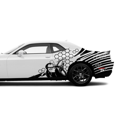 Autocollant en vinyle style nid d'abeille pour tableau de bord Dodge Challenger