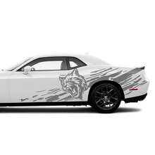 Autocollant Décalque Latéral en Vinyle avec Éclaboussures de Boue et Logo Wildcat pour Dodge Challenger_2