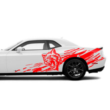 Autocollant Décalque Latéral en Vinyle avec Éclaboussures de Boue et Logo Wildcat pour Dodge Challenger_3