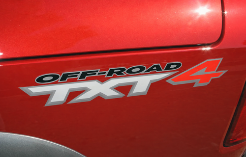 Lettrage incliné TXT4 personnalisé pour pick-up tout-terrain Autocollant vinyle pour portière de Dodge Dakota
