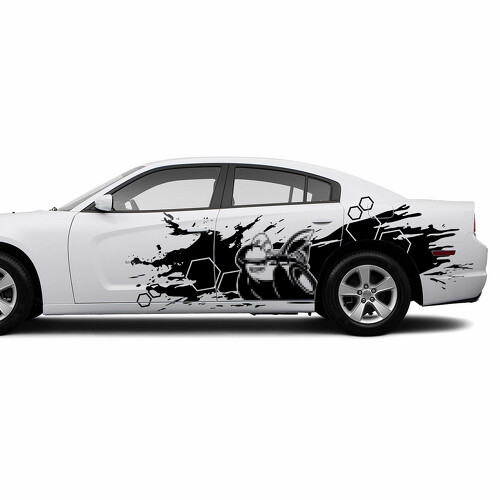 Autocollant vinyle latéral Super Bee style éclaboussure pour Dodge Challenger