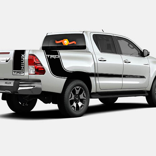 Kit d'autocollants en vinyle style TRD pour hayon et bandes latérales Toyota Hilux