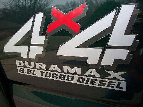 2 autocollants en vinyle 4x4 DURAMAX 6.6l TURBO DIESEL