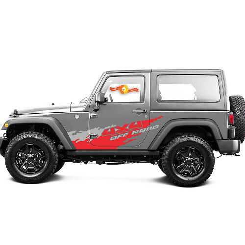 Autocollant JEEP neuf en 2 couleurs, autocollant de boue 4x4 pour portière latérale hors route Wrangler.
