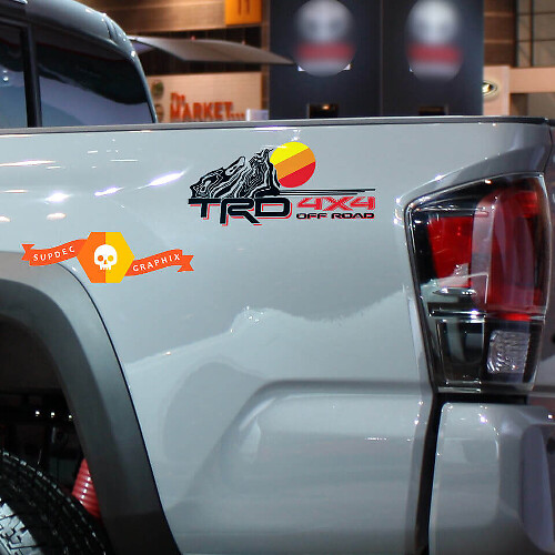 Autocollant Vinyle Latéral Vintage Logo Topographique TRD pour Toyota Tacoma