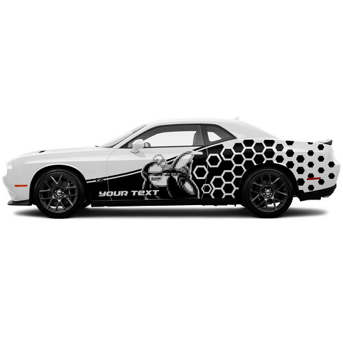 Autocollant Vinyle Latéral Nid d'Abeille Scat Pack pour Dodge Challenger