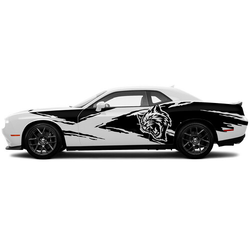 Autocollant vinyle décoratif grunge éclaboussure pour porte Hellcat Dodge Challenger