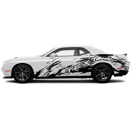 Autocollant vinyle latéral style éclaboussures de boue personnalisé pour Dodge Challenger_1