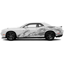 Autocollant vinyle latéral style éclaboussures de boue personnalisé pour Dodge Challenger_2