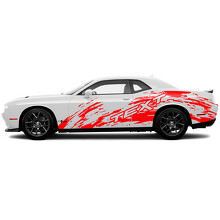 Autocollant vinyle latéral style éclaboussures de boue personnalisé pour Dodge Challenger_3