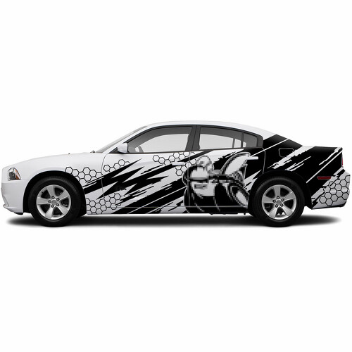 Autocollant latéral en vinyle style nid d'abeille Super Bee pour Dodge Challenger