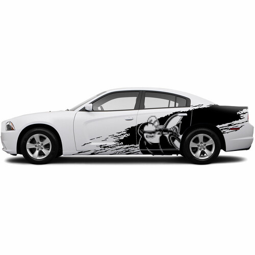 Autocollant vinyle latéral style éclaboussure de boue Super Bee pour Dodge Challenger