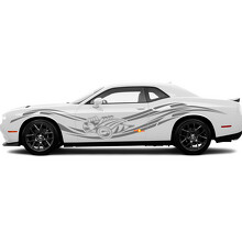 Autocollant vinyle latéral Super Bee et bandes incurvées pour Dodge Charger_2
