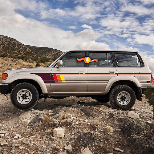 Kit d'autocollants en vinyle bande latérale rétro pour Toyota Land Cruiser