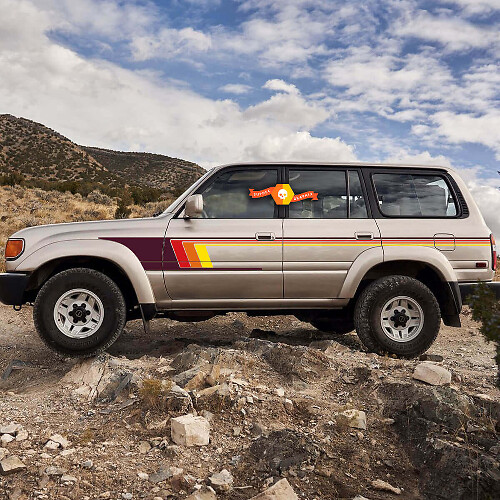 Kit de décalcomanies vinyles bandes latérales rétro pour Toyota Land Cruiser