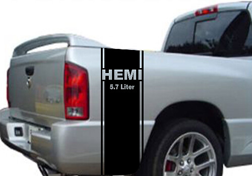 Autocollant vinyle bande latérale arrière Hemi 5.7L pour Dodge Ram