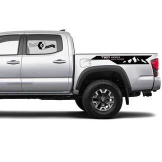 2 Tacoma 2 Couleurs Side Bed Mountains TRD 4x4 Off-Road Vinyl Stickers Decal Kit pour Toyota Tacoma
