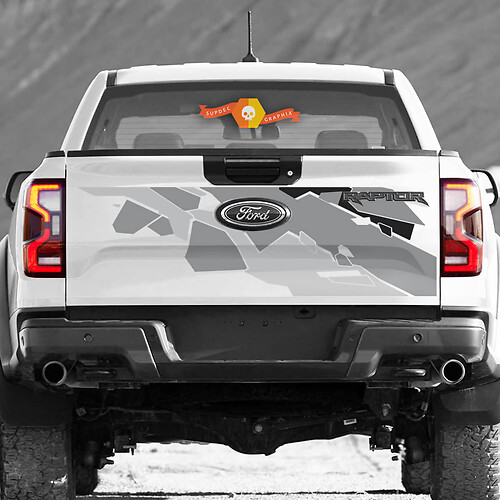 Geometric Camouflage — Autocollant vinyle (hayon) pour Ford F-150 Raptor 2022