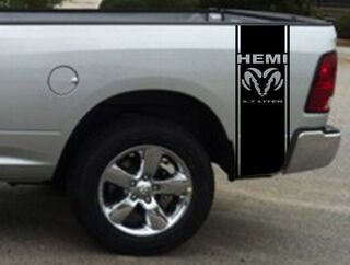 2 Hemi 5,7 litres Ram Stripe Dodge Ram Truck Vinyl Sticker Sticker1