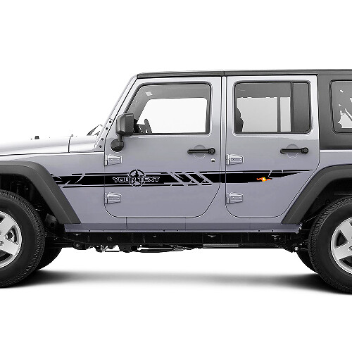 Kit de décalcomanies en vinyle personnalisées usées avec étoiles latérales Army pour Jeep Wrangler