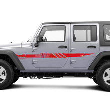Kit de décalcomanies en vinyle personnalisées usées avec étoiles latérales Army pour Jeep Wrangler_3