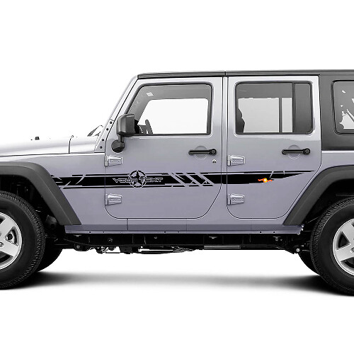 Ensemble d'autocollants en vinyle personnalisés Disctessed avec étoiles de l'armée sur les côtés pour Jeep Wrangler
