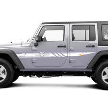 Ensemble d'autocollants en vinyle personnalisés Disctessed avec étoiles de l'armée sur les côtés pour Jeep Wrangler_3