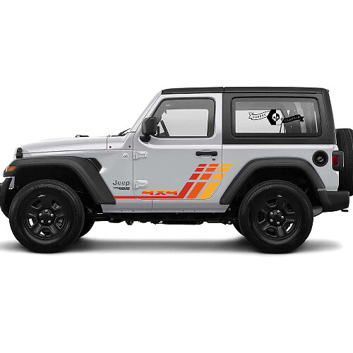 Kit de décalcomanies en vinyle bande latérale rétro 4x4 pour Jeep Wrangler 2 portes