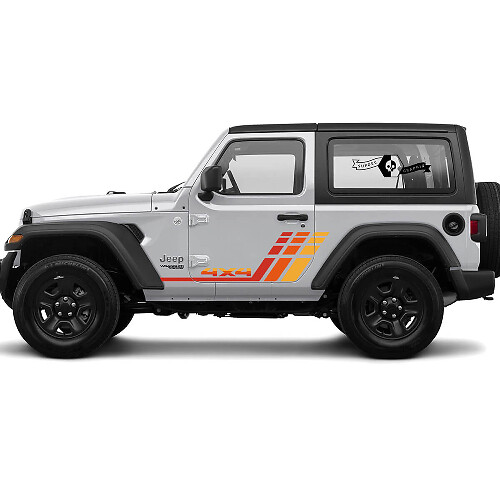 Jeep Rubicon Rétro Vintage 4x4 2 portes kit de bandes de course sport Kits graphiques tout-terrain
